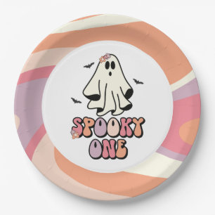 groovy Ghost retro Halloween Spooky One Geburtstag Pappteller