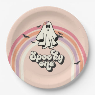 groovy Ghost retro Halloween Spooky One Geburtstag Pappteller