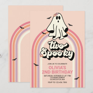 Groovy Ghost Retro Halloween Zwei Spooky Geburtsta Einladung
