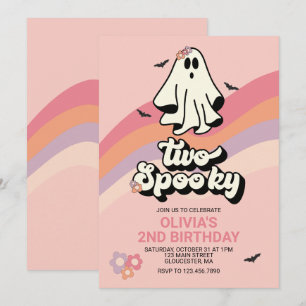 Groovy Ghost Retro Halloween Zwei Spooky Geburtsta Einladung