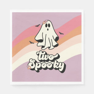 Groovy Ghost Retro Halloween Zwei Spooky Geburtsta Serviette