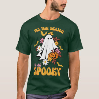 Groovy Ghost Spooky Jahreszeit Die Jahreszeit ist  T-Shirt