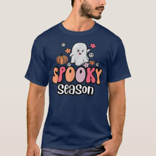 Groovy Ghost Spooky Season Funny Retro Halloween C T-Shirt