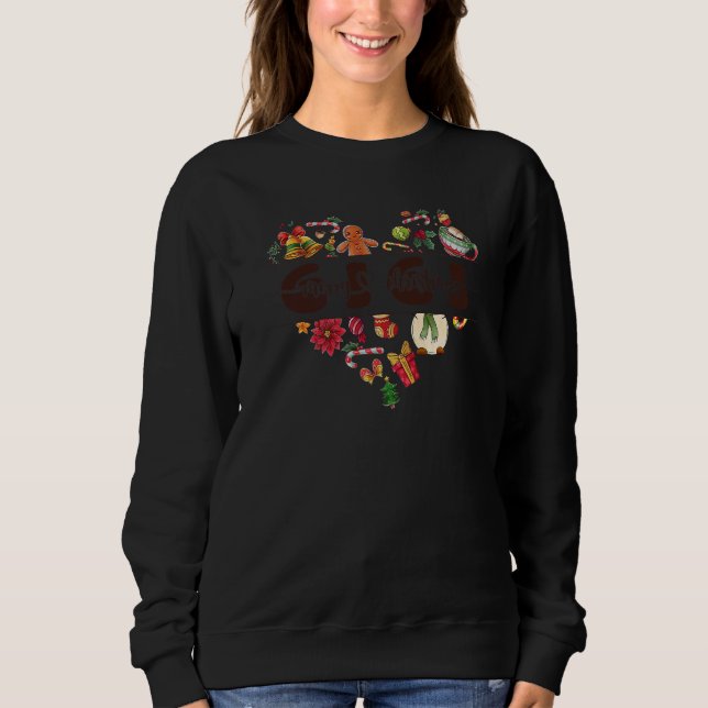 Groovy Gigi Merry Christmas Family Pajamas Holiday Sweatshirt (Vorderseite)