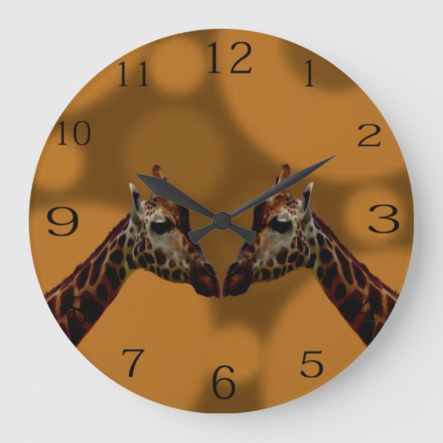 Groovy Giraffe A Go Go,   Große Wanduhr (Vorderseite)
