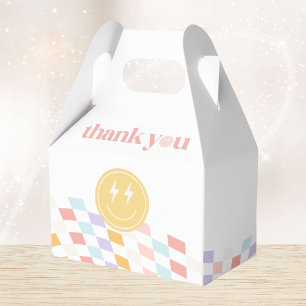 Groovy Girl's Pastel Checkered Retro Geschenkschachtel