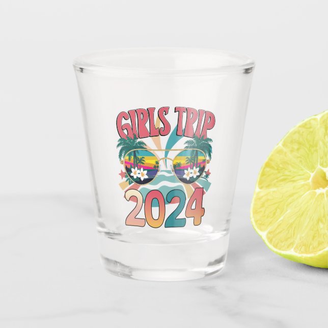 Groovy Girls Trip 2024 Summer Beach Schnapsglas (Vorderseite)