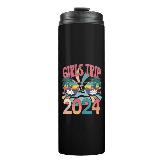 Groovy Girls Trip 2024 Summer Beach Thermosbecher (Vorderseite)