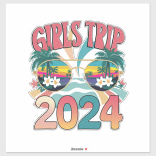 Groovy Girls Trip 2024 Wochenend Sommer Strand Aufkleber