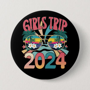 Groovy Girls Trip 2024 Wochenend Sommer Strand Button