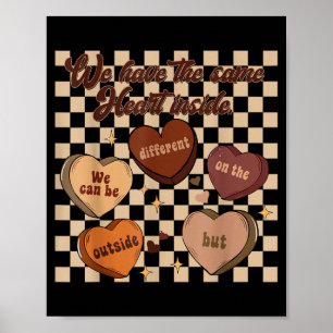 Groovy gleiches Herz drinnen Juneteenth schwarze G Poster