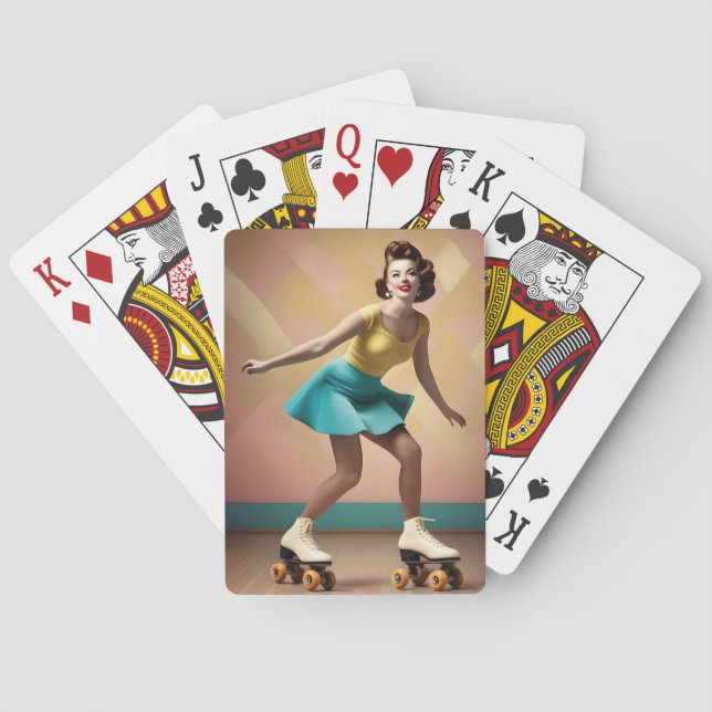 "Groovy Glide: Retro-Rhythmen auf Skate-Rädern" Spielkarten (Rückseite)