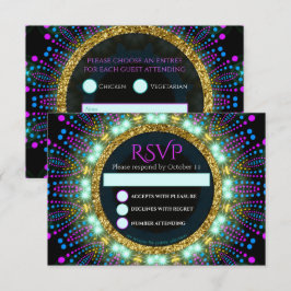 Groovy Glow Blacklight Bat Mitzvah RSVP Karte