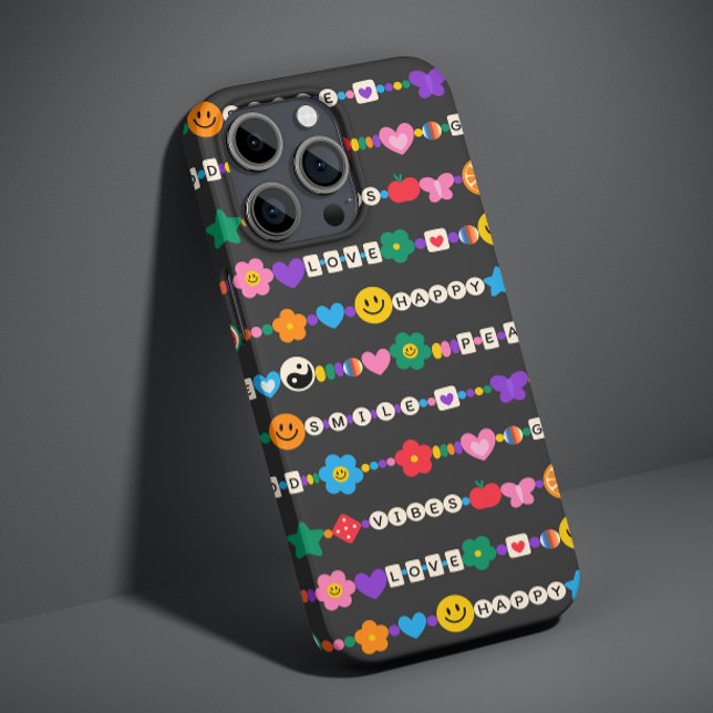 Groovy Good Vibes Liebe Lächeln Retro Beads Case-Mate iPhone 14 Hülle (Von Creator hochgeladen)