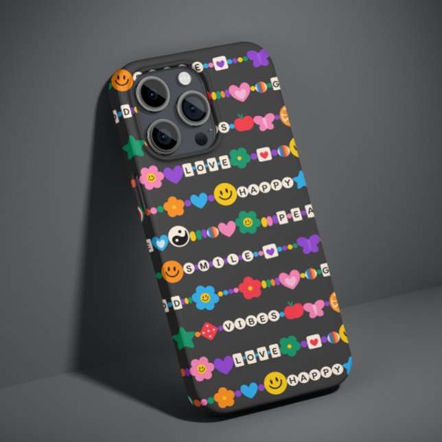 Groovy Good Vibes Liebe Lächeln Retro Beads Case-Mate iPhone Hülle (Von Creator hochgeladen)