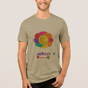 Groovy Good Vibes Retro-Blumen-T-Shirt Tri-Blend Shirt