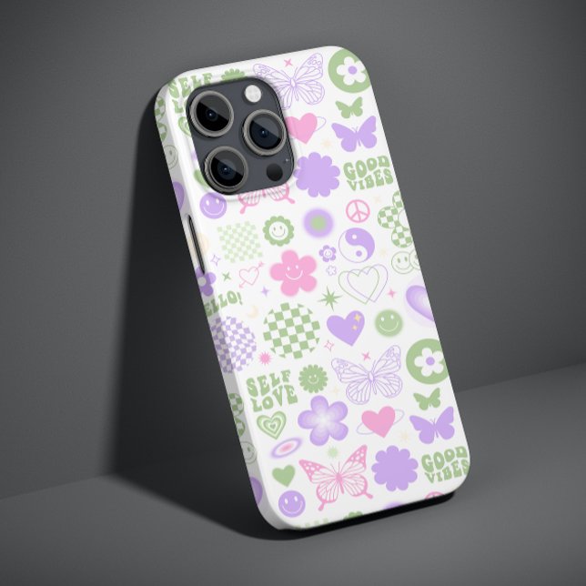 Groovy Good Vibes Y2K Butterfly Modern Girl Case-Mate iPhone 14 Hülle (Von Creator hochgeladen)