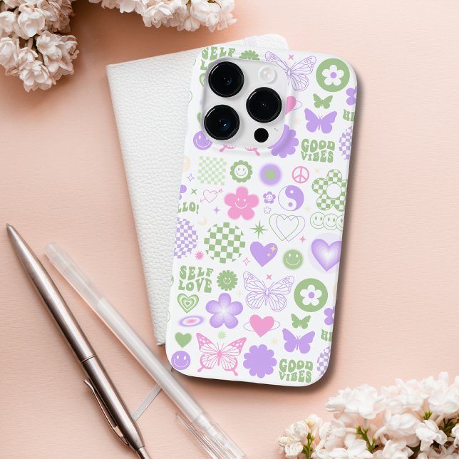 Groovy Good Vibes Y2K Butterfly Modern Girl Case-Mate iPhone 14 Pro Hülle (Von Creator hochgeladen)