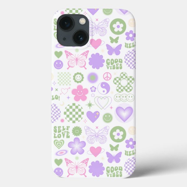 Groovy Good Vibes Y2K Butterfly Modern Girl Case-Mate iPhone Hülle (Rückseite)