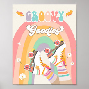 Groovy Goodies Roller Skate Skaten Retro Poster