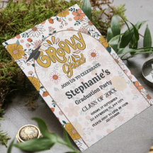 Groovy Grad: Far out Abschluss Einladung