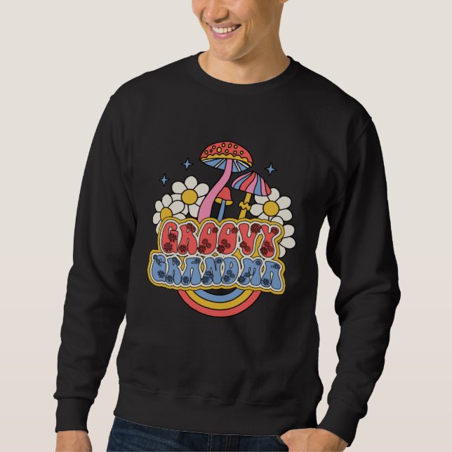 Groovy Grandma Retro Colorful Flowers  Mother's Da Sweatshirt (Vorderseite)