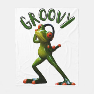 Groovy Green Frog Fleecedecke