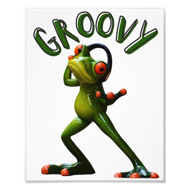 Groovy Green Frog Fotodruck (Vorne)