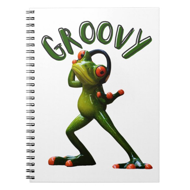 Groovy Green Frog Notizblock (Vorderseite)