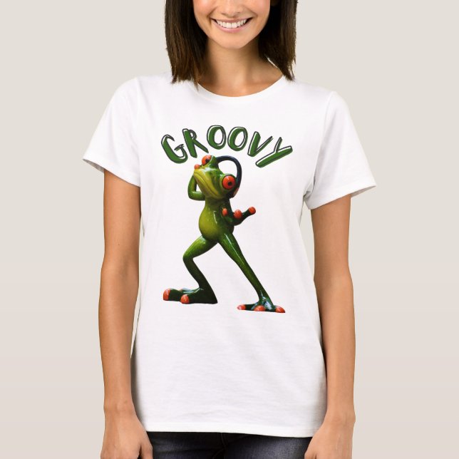 Groovy Green Frog T-Shirt (Vorderseite)