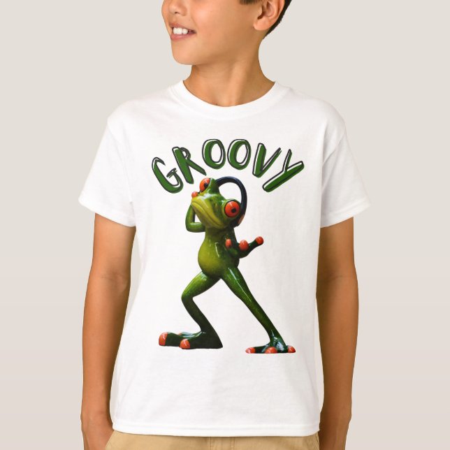 Groovy Green Frog T-Shirt (Vorderseite)