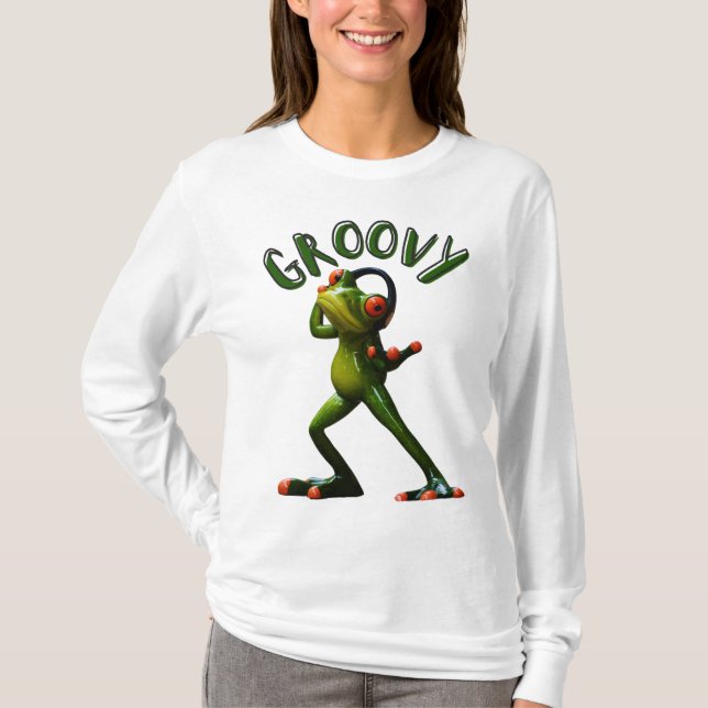 Groovy Green Frog T-Shirt (Vorderseite)