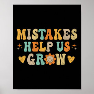Groovy Growth Mindset Positive Retro-Lehrer zurück Poster
