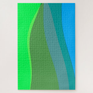 Groovy Grüne und Blaue Abstrakte Kunst 305