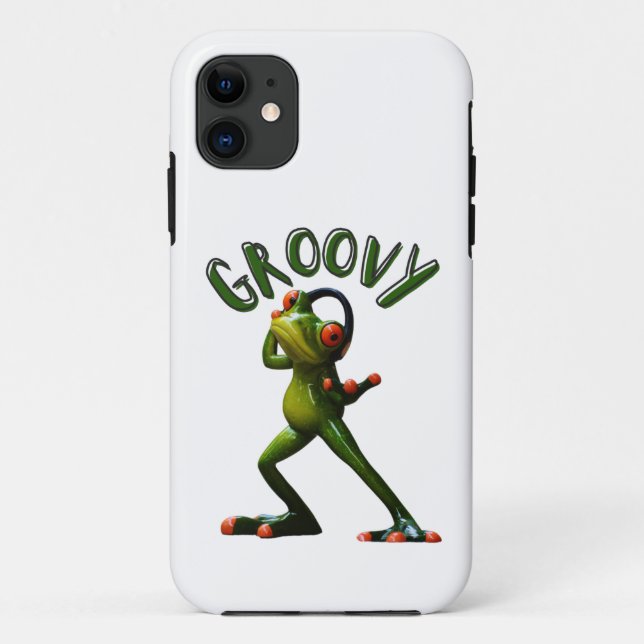 Groovy Grüner Frosch Case-Mate iPhone Hülle (Rückseite)