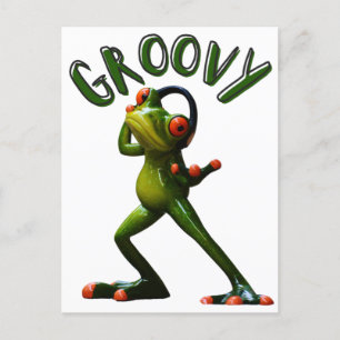 Groovy Grüner Frosch Postkarte