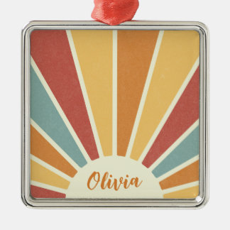 Groovy Grunge Retro-Design Ornament Aus Metall