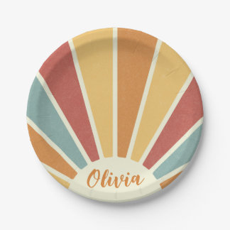 Groovy Grunge Retro-Design Pappteller