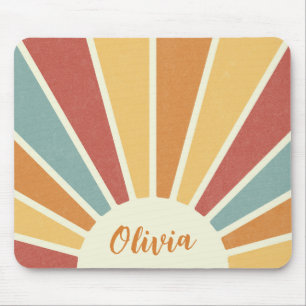 Groovy Grunge Retro-Stil Sonnenschein-Design Mousepad