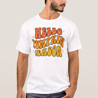 Groovy Hallo Kürbis-Saison Retro Herbst Glanz T-Shirt