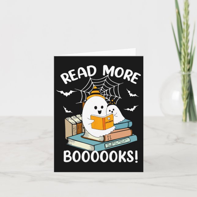 Groovy Halloween Ghost Mehr Bücher Libraria Karte (Vorderseite)
