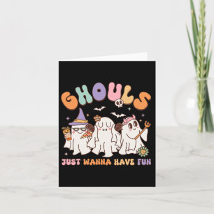 Groovy Halloween Ghouls Just Wanna haben Spaß Danc Karte