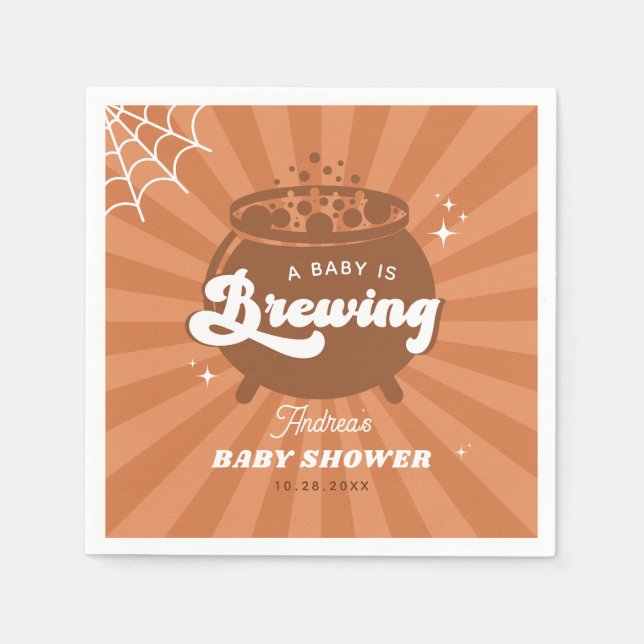 Groovy Halloween ist ein Baby, das eine Babydusche Serviette (Vorderseite)