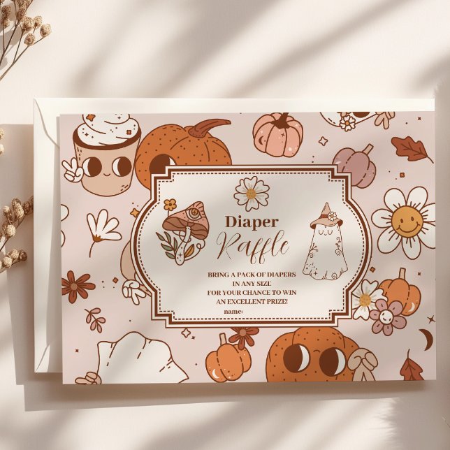 Groovy Halloween Little Boo Baby Raffle Diapper Begleitkarte (Von Creator hochgeladen)