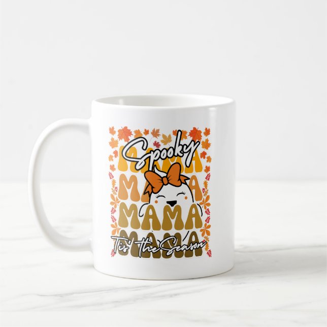 Groovy Halloween Mama fallen niedlicher Geist lust Kaffeetasse (Links)