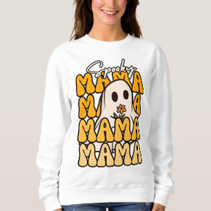 Groovy Halloween Mama Geist Blume lustige hallowee Sweatshirt