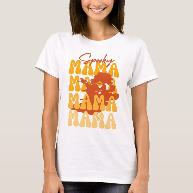 Groovy Halloween Mama niedlicher Geist störte lust T-Shirt (Vorderseite)