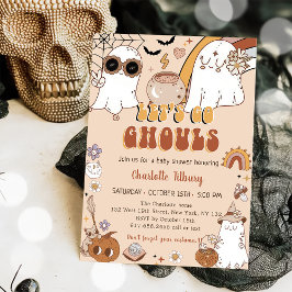 Groovy Halloween-Party Niedlich Ghost Baby Dusche Einladung