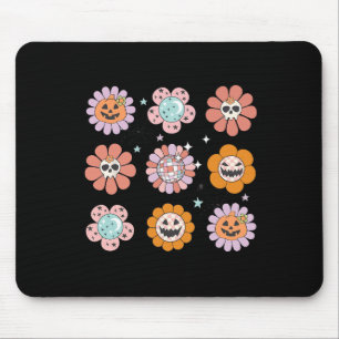 Groovy Halloween Smile Face Disco Retro Pumpkin Sk Mousepad