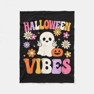 Groovy Halloween Stimmung Kostüm Geist Kürbis Fleecedecke